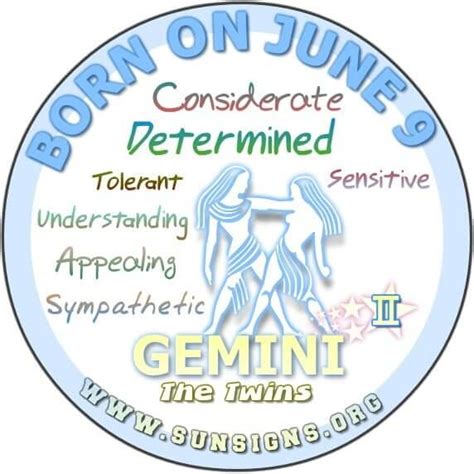 9 June Zodiac Horoscope Birthday Personality